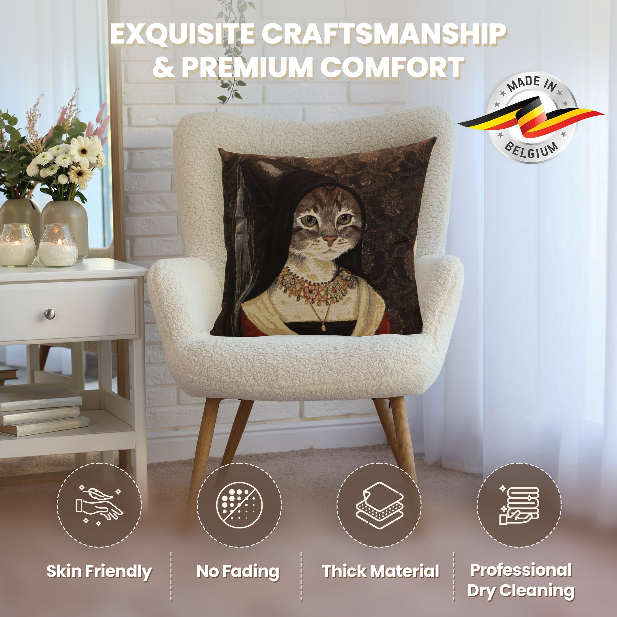 Cat With Hat B European Cushion Cover