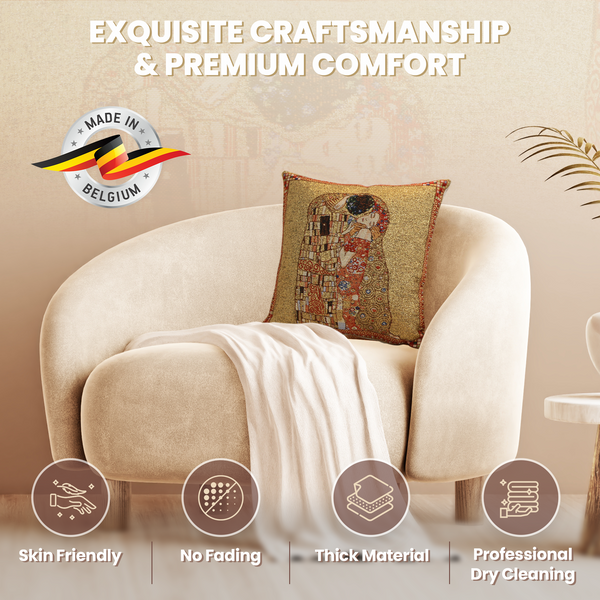 Le Baiser by Klimt Belgian Cushion Cover