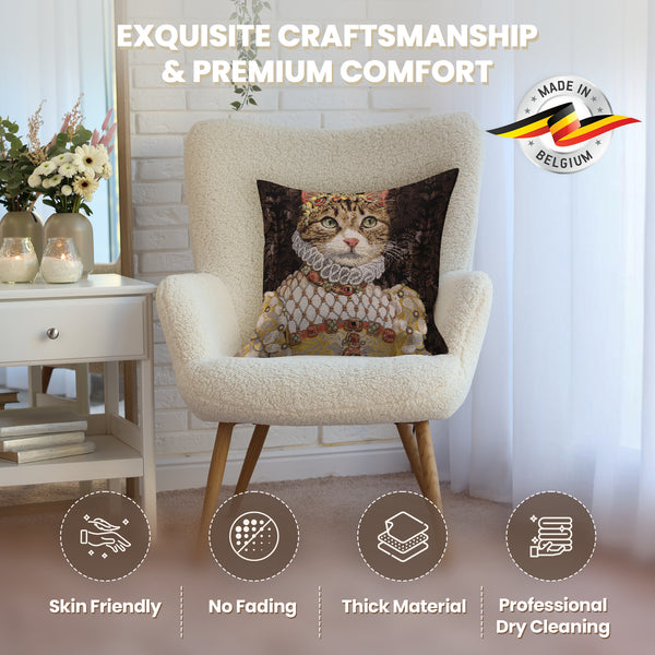 Grey Cat Sisi European Cushion Cover