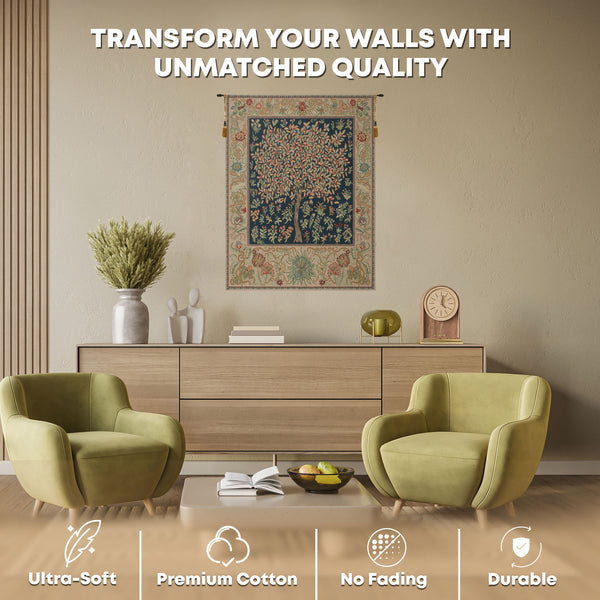 Pastel Tree of Life Belgian Tapestry