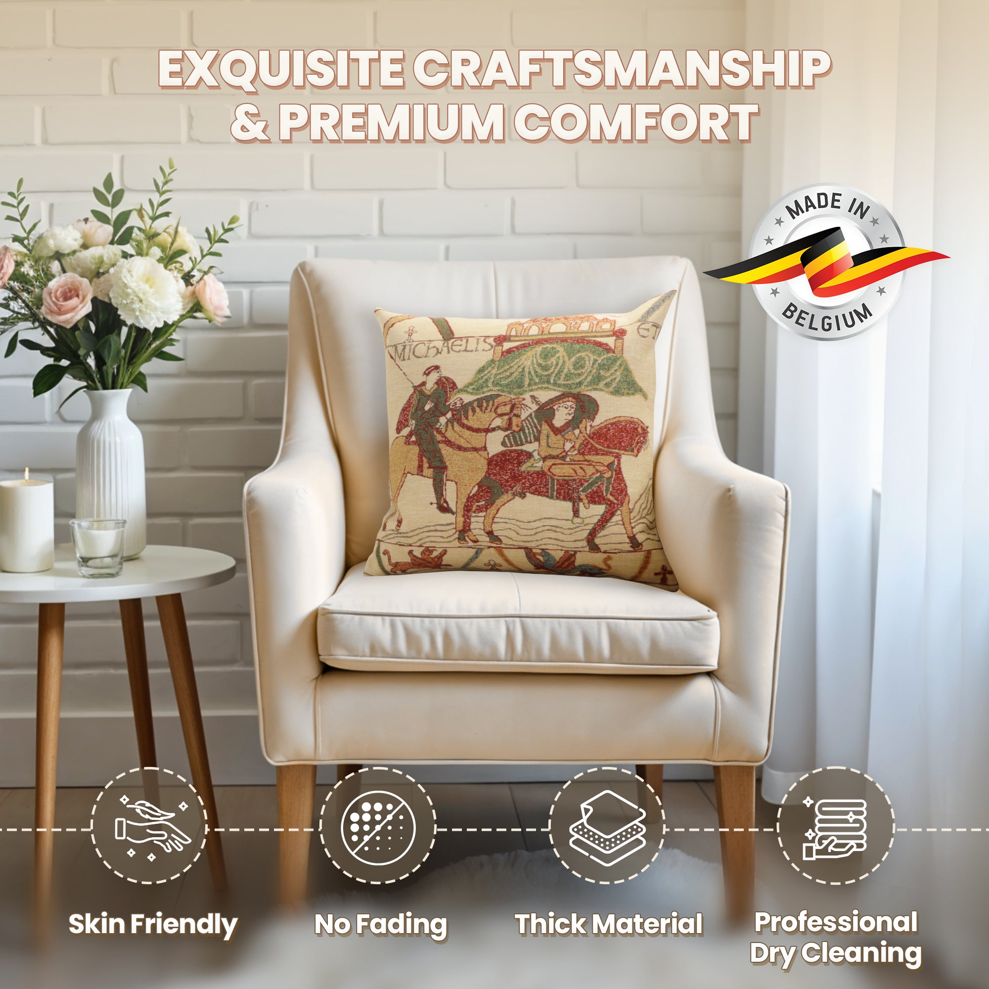 Bayeux Mont St. Michel I Belgian Cushion Cover
