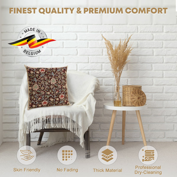 Fleur de Morris Damson Belgian Cushion Cover