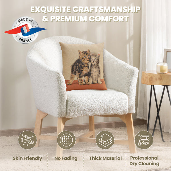 Two kittens I French Tapestry Cushion