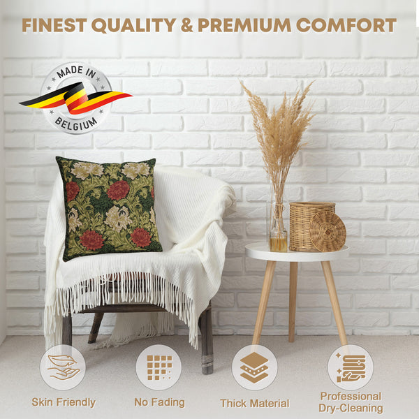 Chrysanthemum Multi Belgian Cushion Cover