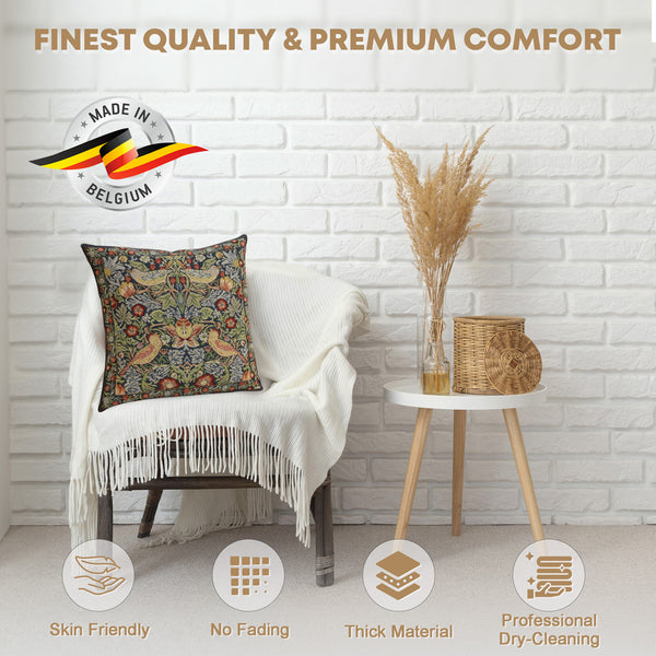 Strawberry Blue Belgian Cushion Cover