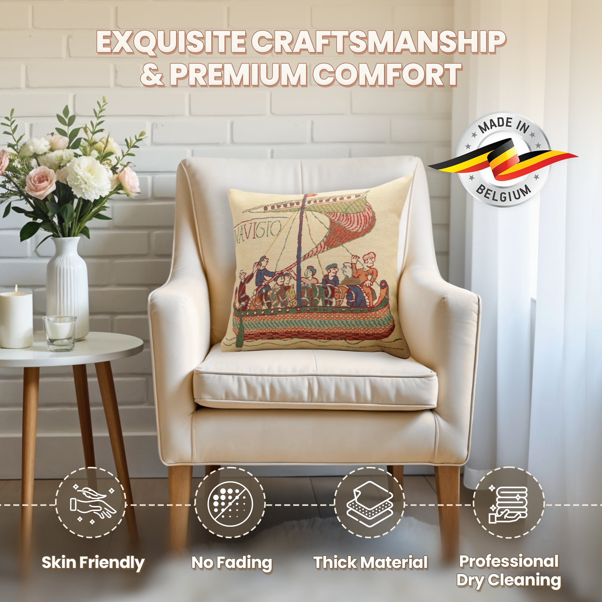 Bayeux Navigo Belgian Cushion Cover