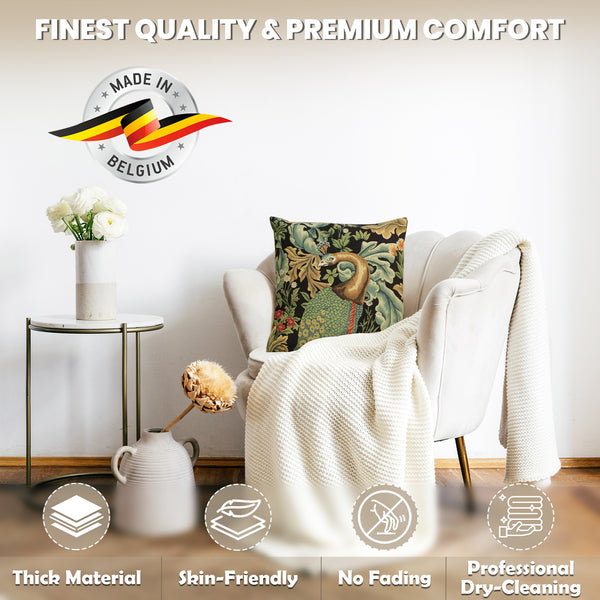 Peacock by William Morris European Cushion Cover