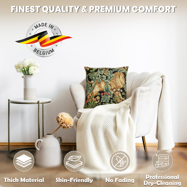 Lion by William Morris European Cushion Cover