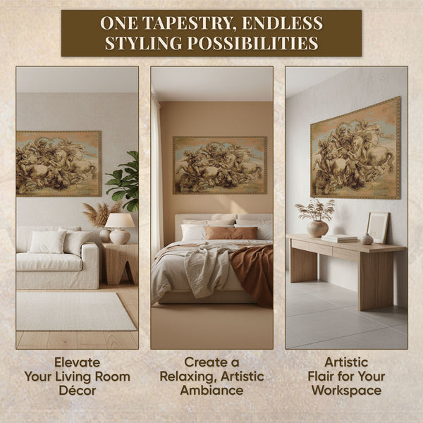 The Battle of Anghiari Italian Tapestry Wall Hanging