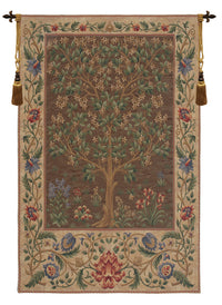 Tree of Life Brown I European Tapestry by William Morris