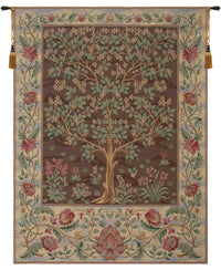 Tree of Life Brown III European Tapestry by William Morris