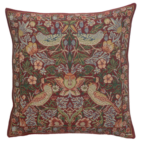 Strawberry Red Belgian Cushion Cover by William Morris