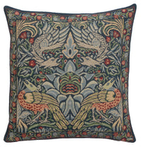 Peacock and Dragon Blue Belgian Cushion Cover