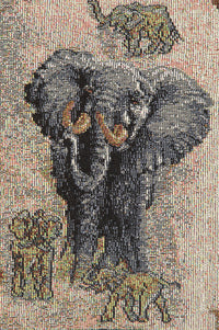 Safari Animals I with Black Tassel Tapestry Table Runner