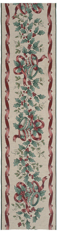 Holly-Holiday Tapestry Table Runner