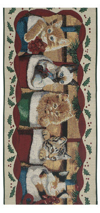 The Cat's Christmas Party I Tapestry Table Runner