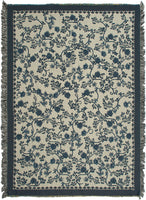 Blue Floral Tapestry Throw