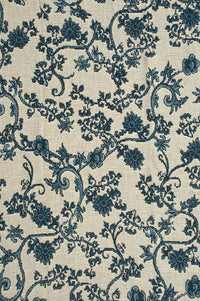 Blue Floral Tapestry Throw