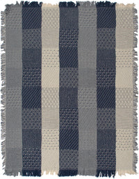 Blue Jeans Block Quilt Tapestry Throw