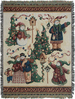 Snowman Forest Tapestry Throw