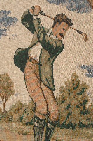 Victorian Mens Golfer Tapestry Throw