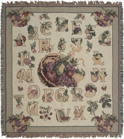Alphabet Needlepoint Tapestry Throw