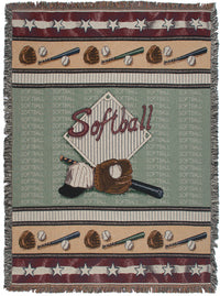 Softball Tapestry Throw