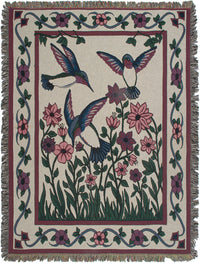 Hummingbird Haven II Tapestry Throw