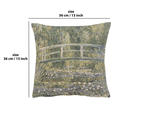 Monet's Bridge at Giverny III European Cushion Cover by Claude Monet