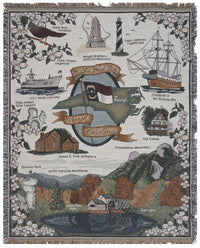 North Carolina Sights Tapestry Throw