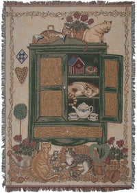 Cats Cupboard Tapestry Throw