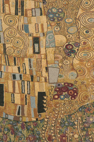Il Bacio Table Mat Italian Tapestry Throw by Gustav Klimt