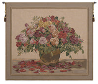Spring Flowers Beige European Tapestry by Hugh van Eyck