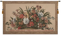 Ann's Floral Basket Large European Tapestry by Jan Van Huysum