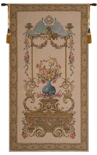 Floral Vase in a Gazebo European Tapestry by V. Houben
