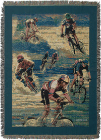Cyclists Tapestry Throw