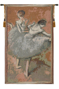 Figurative Ballet Dancers in Green European Tapestry