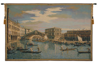 The Rialto Bridge Grand Canal  Italian Tapestry Wall Hanging by Alberto Passini
