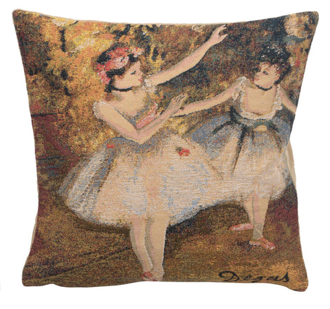 Degas Deux Dansiuses Large European Cushion Cover by Edgar Degas