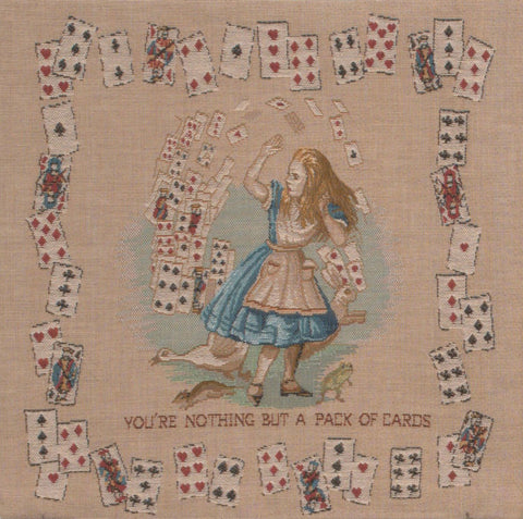The Pack of Cards French Tapestry Cushion by John Tenniel