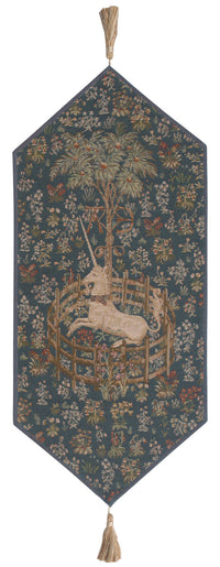 Licorne Captive Bleu Small French Tapestry Table Runner