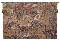 The Winged Stags Maroon Belgian Tapestry
