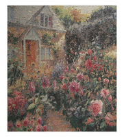 Enchanting English Garden Stretched Wall Tapestry by P J Paprocki