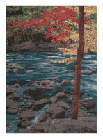 Our River in Autumn Stretched Wall Tapestry