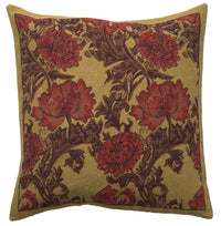 Chrysanthemum Bordo Belgian Cushion Cover