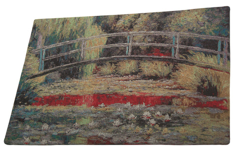 Bridge Over a Pond Of Lilies Stretched Wall Tapestry by Claude Monet