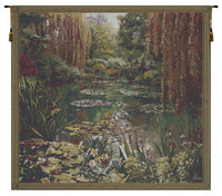 Monet's Garden III Small with Border Belgian Tapestry Wall Hanging by Claude Monet