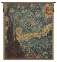 Van Gogh's Starry Night Mini Belgian Tapestry by Vincent Van Gogh