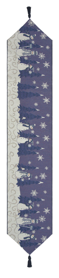 Crystal Snowman Chenille Tapestry Table Runner