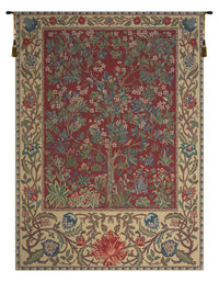 Tree of Life Red William Morris Belgian Tapestry